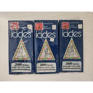 Vintage Brite Star Silver Christmas Tree Tinsel Icicles 2000 Strand '80s 3 Boxes